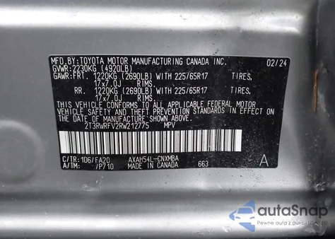 2024 Toyota Rav4 Hybrid Xle z USA, uszkodzony, nr VIN 2T3RWRFV2RW212775